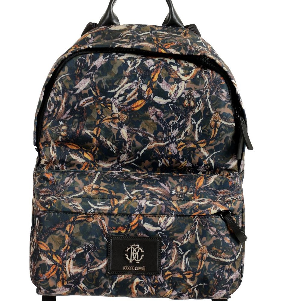 Roberto Cavalli Unisex Multi-Color Animal Print Backpack Bag